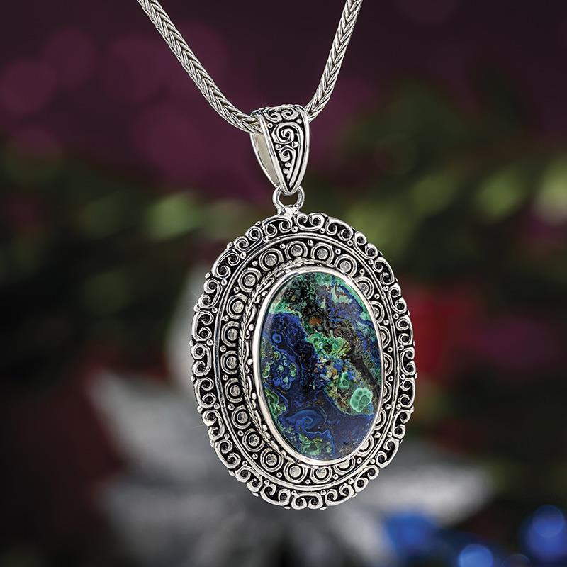 Azurmalachite Moonshot Pendant